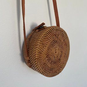 Small Round Rattan Handbag